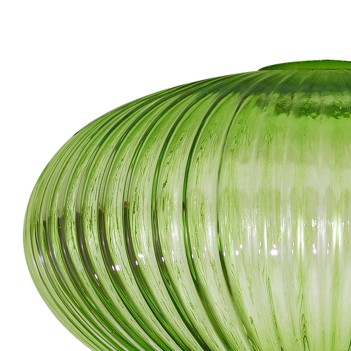 Allardyce 20cm Oval Sphere Ribbed Glass (G), Green
