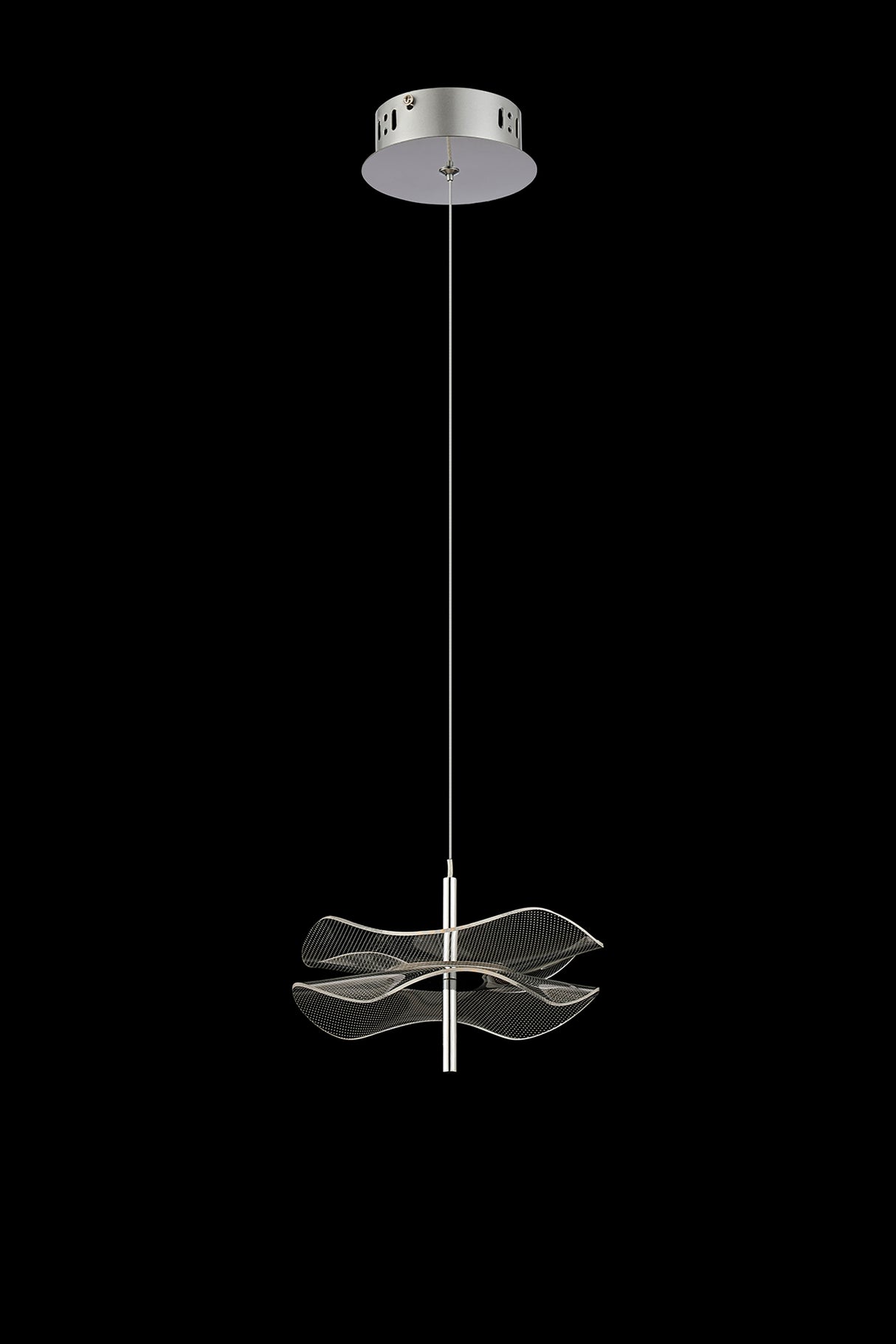 Corner Pendant, 1 x 6W LED, 4000K, 460lm, Polished Chrome, 3yrs Warranty