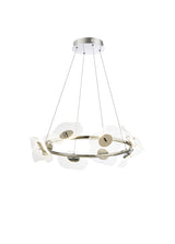 Corner Ring Pendant, 8 x 6W LED, 4000K ,3700lm, Polished Chrome, 3yrs Warranty