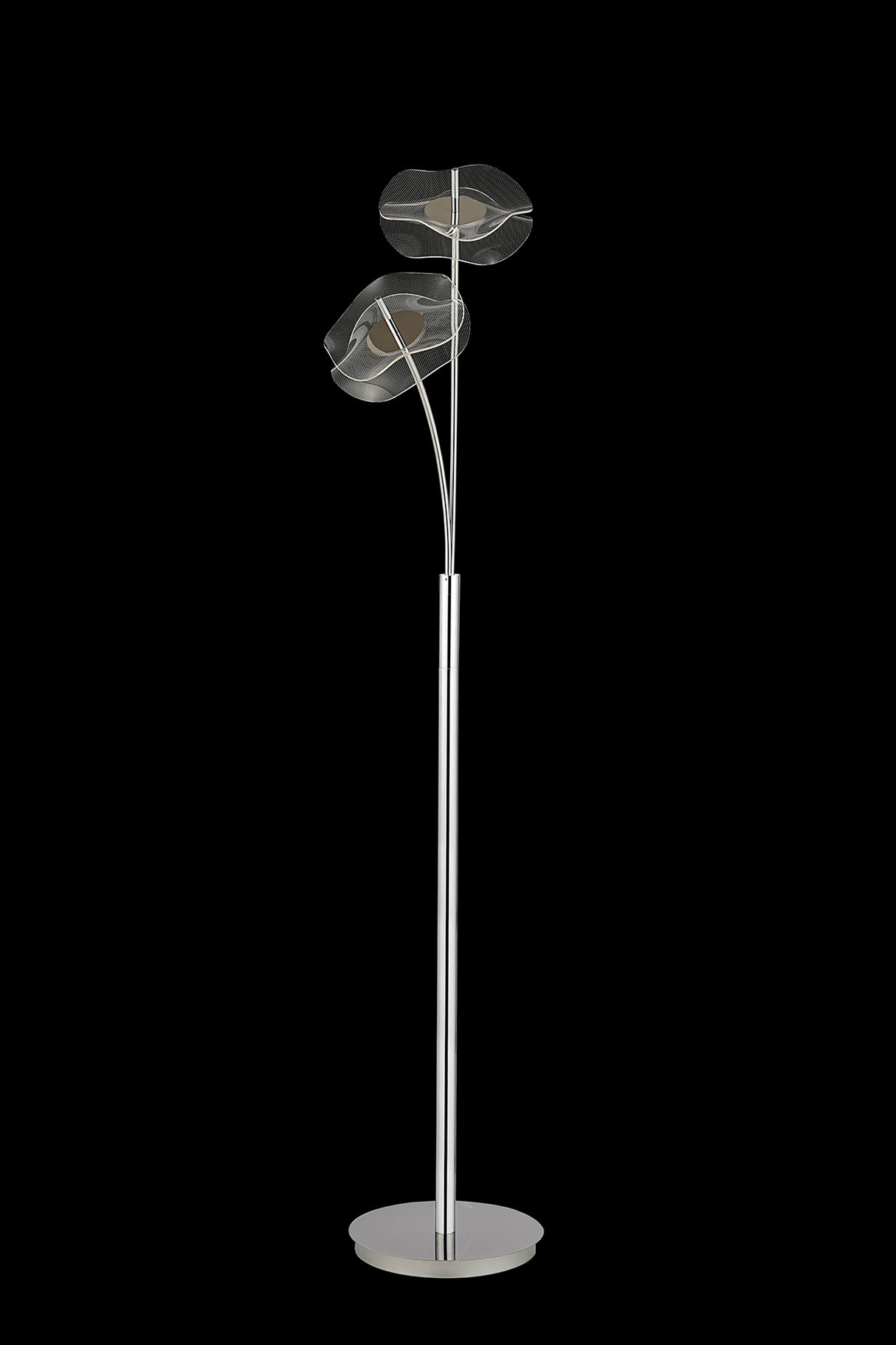 Corner Floor Lamp, 2 x 6W LED, 4000K, 920lm, Polished Chrome, 3yrs Warranty