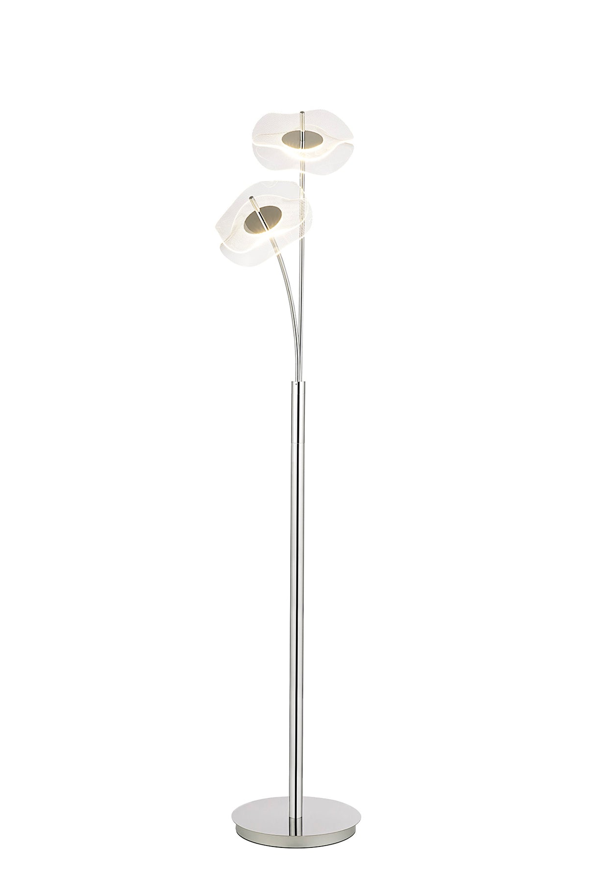 Corner Floor Lamp, 2 x 6W LED, 4000K, 920lm, Polished Chrome, 3yrs Warranty