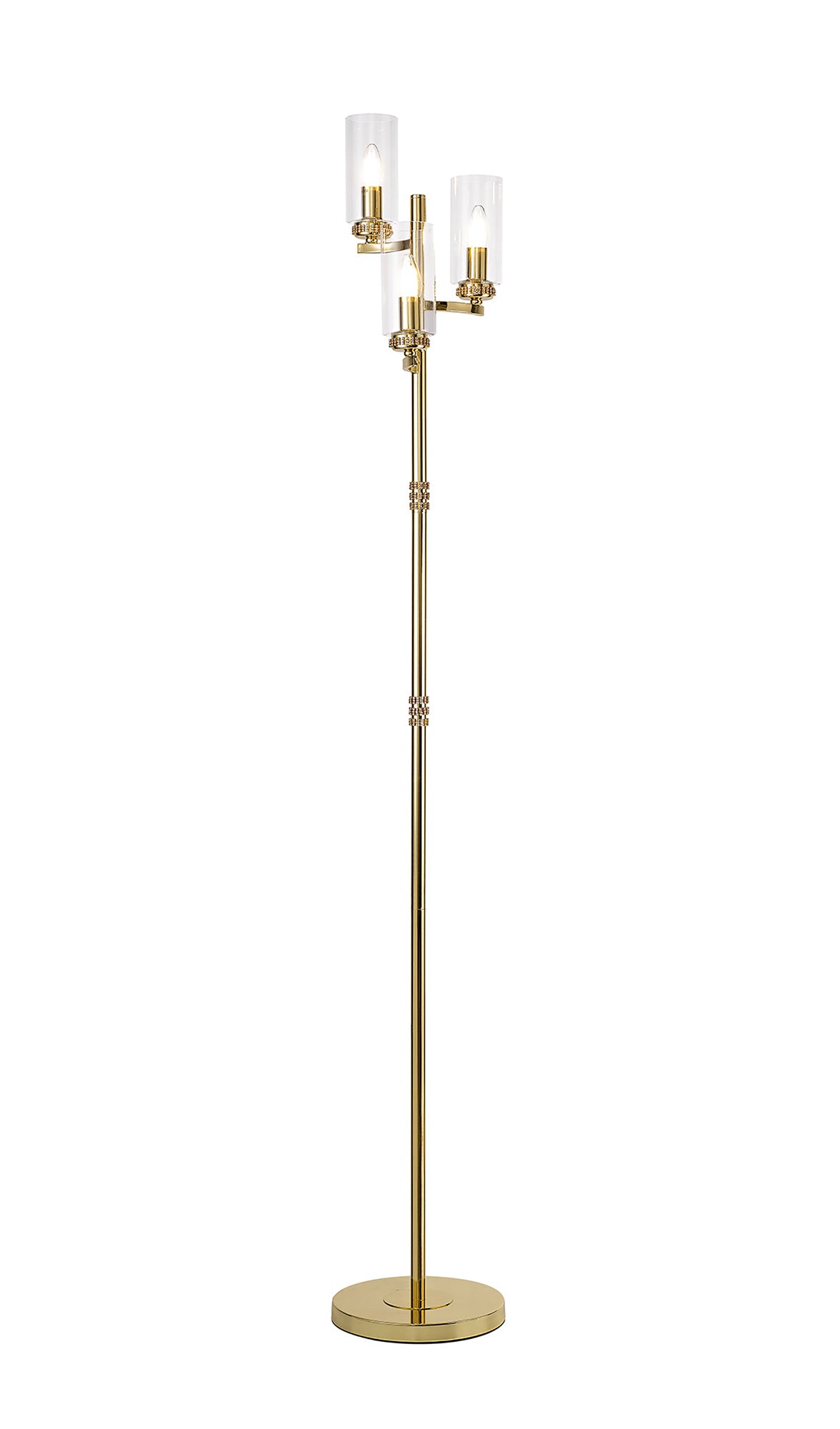 Gates Floor Lamp, 3 x E14, Polished Gold
