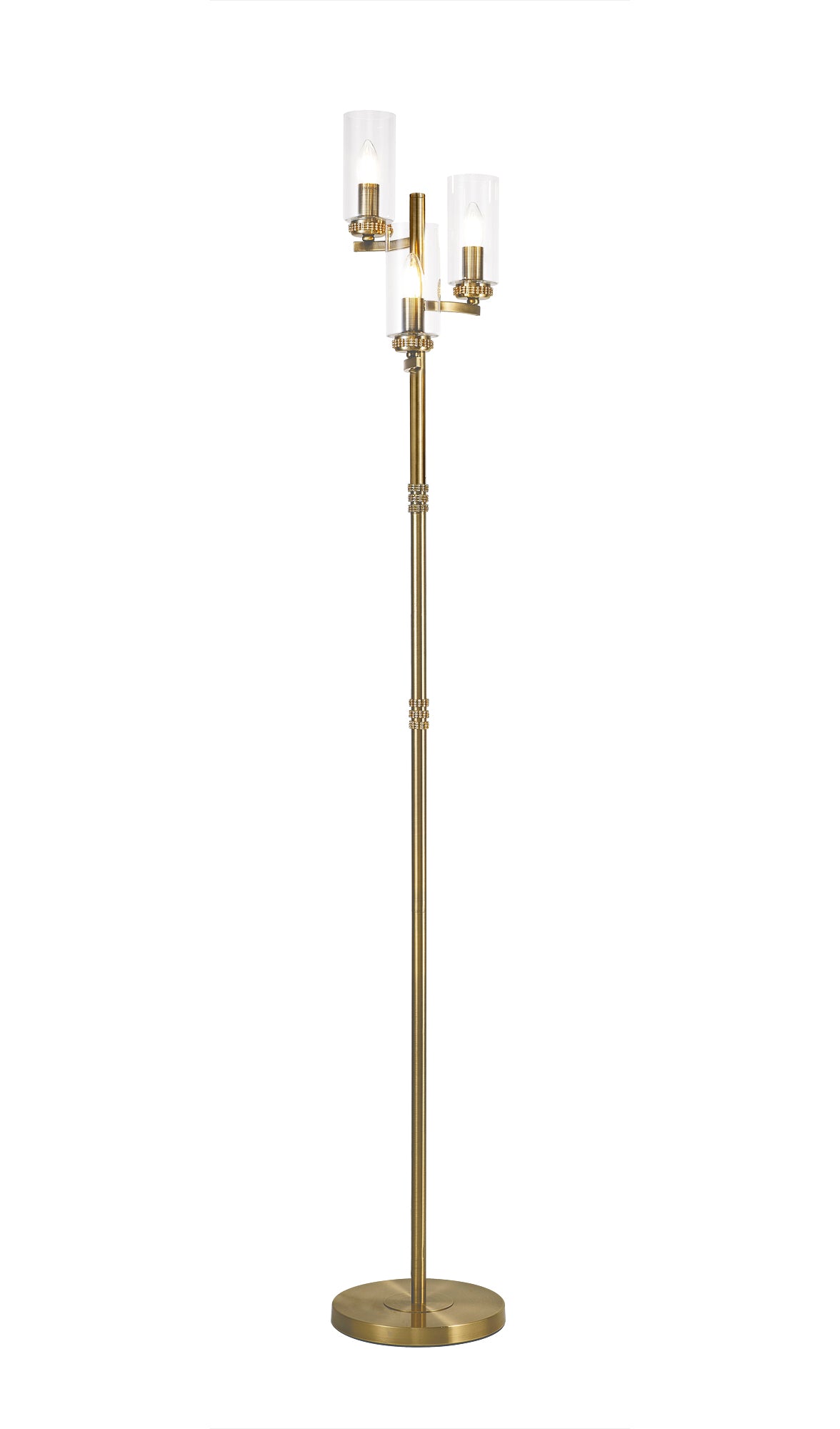Gates Floor Lamp, 3 x E14, Antique Brass