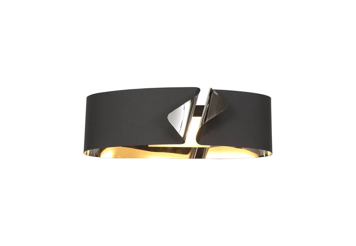 Atkins Wall Lamp, 1 x 10W LED, 3000K, 700lm, Sand Anthracite/Polished Chrome, 3yrs Warranty