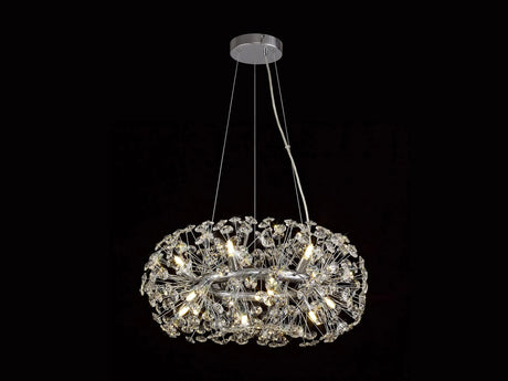 Byrne Ring Pendant 60cm 12 x G9 Polished Chrome/Crystal