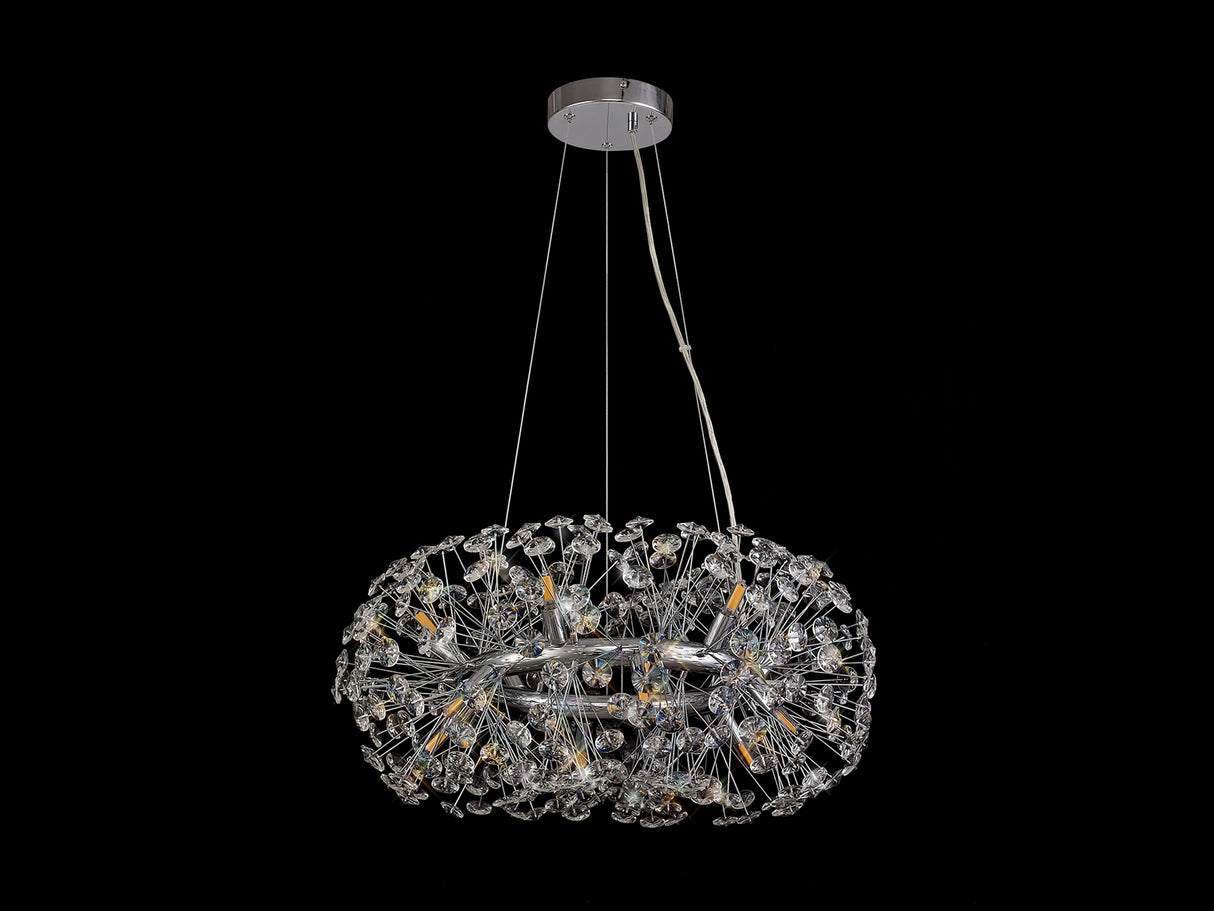 Byrne Pendant 60cm Ring 12 Light G9 Polished Chrome/Crystal