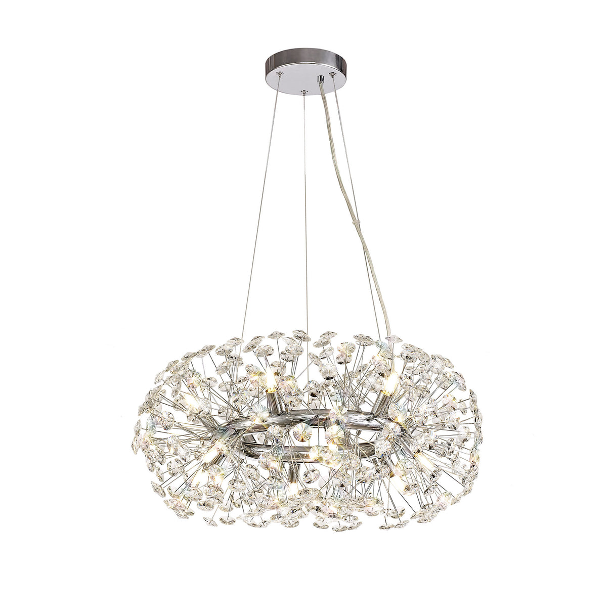 Byrne Pendant 60cm Ring 12 Light G9 Polished Chrome/Crystal
