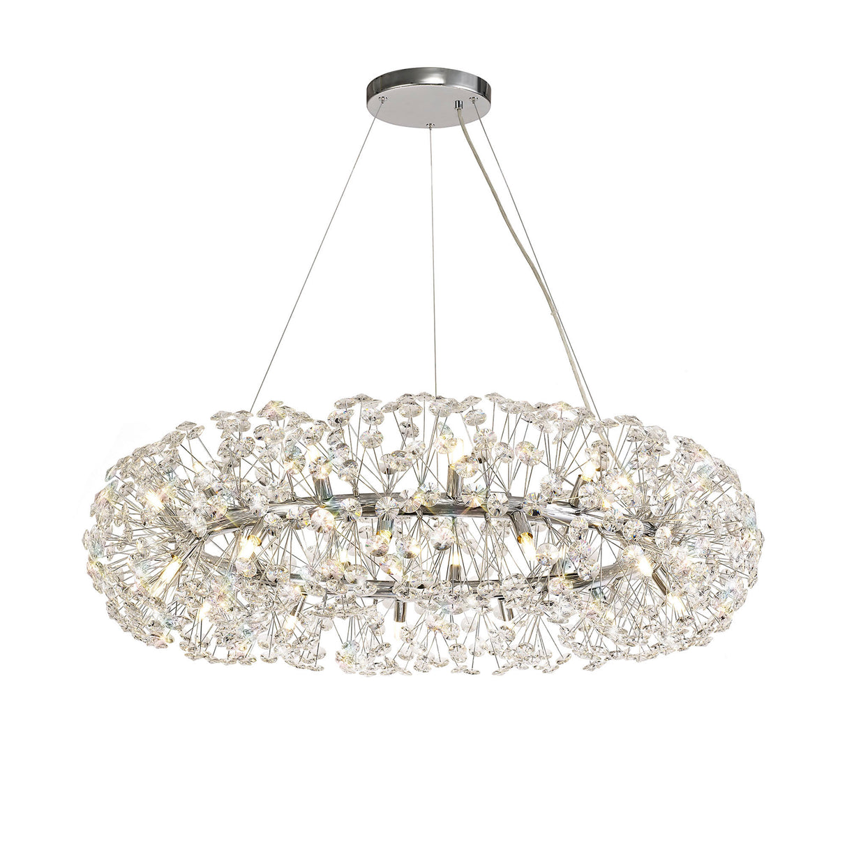 Byrne Pendant 1m Ring 26 Light G9 Polished Chrome/Crystal