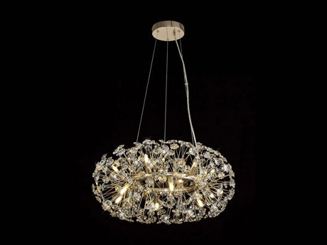 Byrne Ring Pendant 60cm 12 x G9 French Gold/Crystal