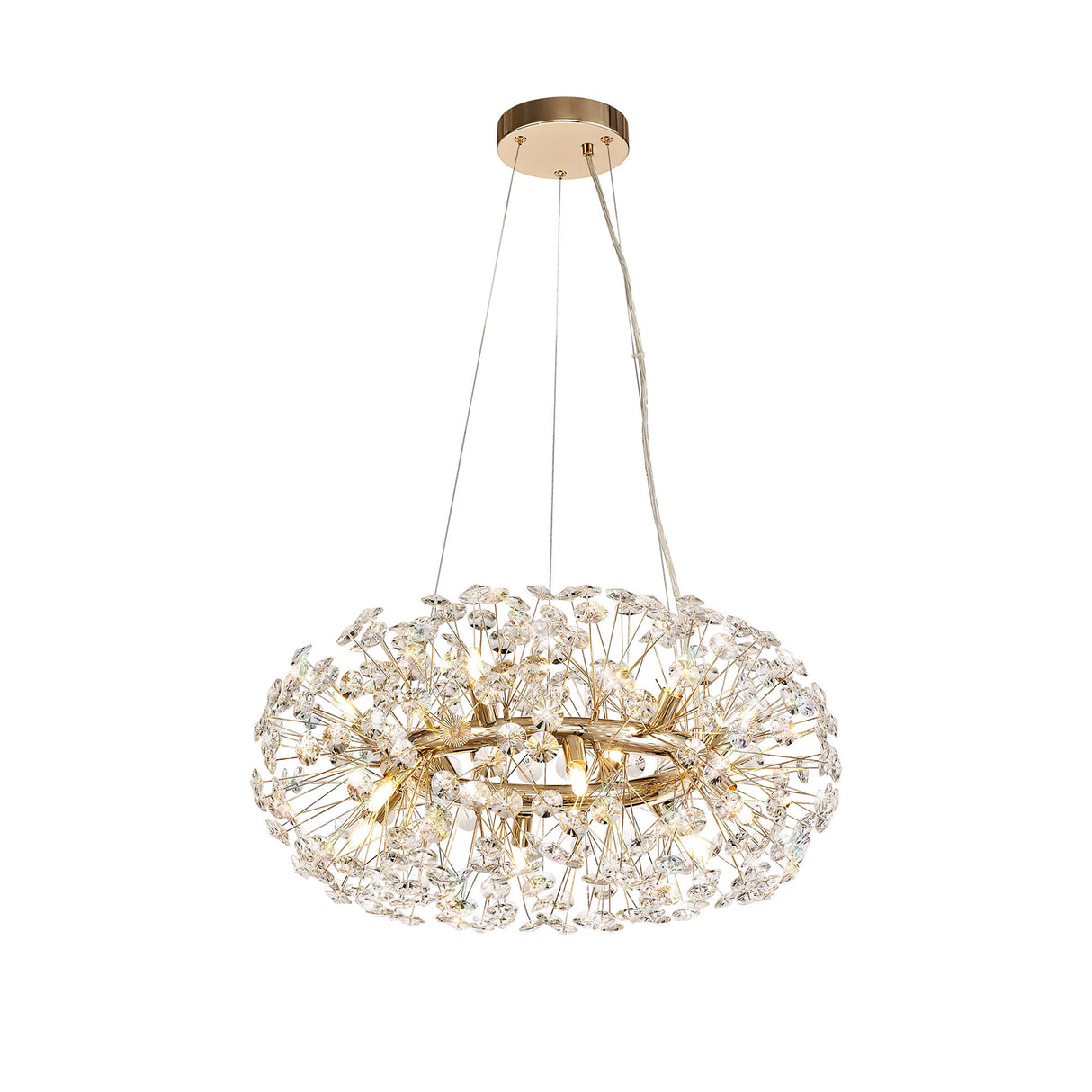 Byrne Pendant 60cm Ring 12 Light G9 French Gold/Crystal