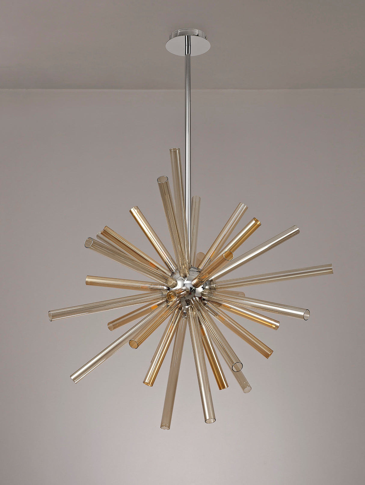 Hamilton Pendant 16 Light G9, Amber & Champagne/Polished Chrome