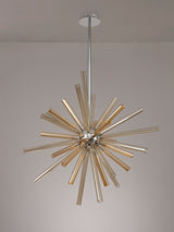 Hamilton Pendant 16 Light G9, Amber & Champagne/Polished Chrome
