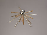 Hamilton Semi Flush 8 Light G9, Amber & Champagne/Polished Chrome