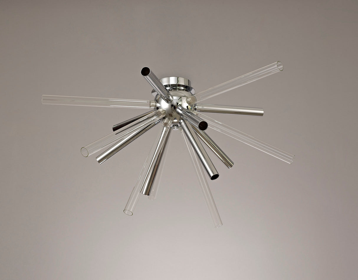 Hamilton Semi Flush 8 Light G9, Clear & Chrome/Polished Chrome