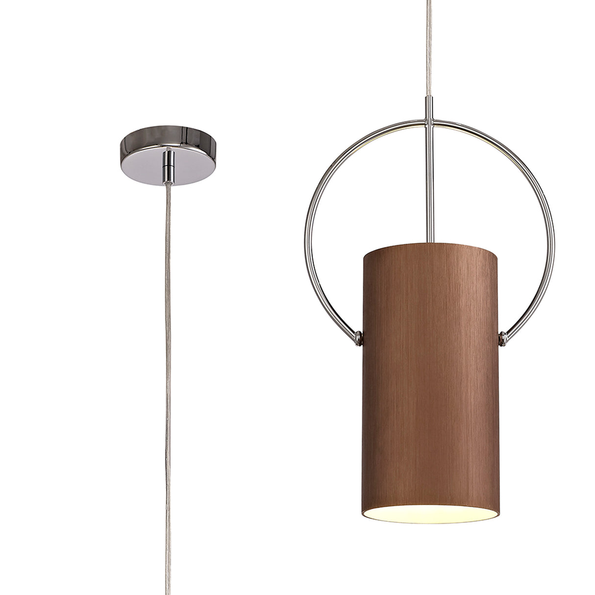 Berry Single Pendant, 1 x E27, Coffee/Polished Chrome