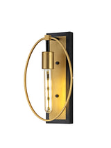 Hodgson Wall Lamp, 1 Light E27, Sand Gold/Matt Black