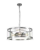 Stuckey Pendant, 4 Light E27, Polished Chrome