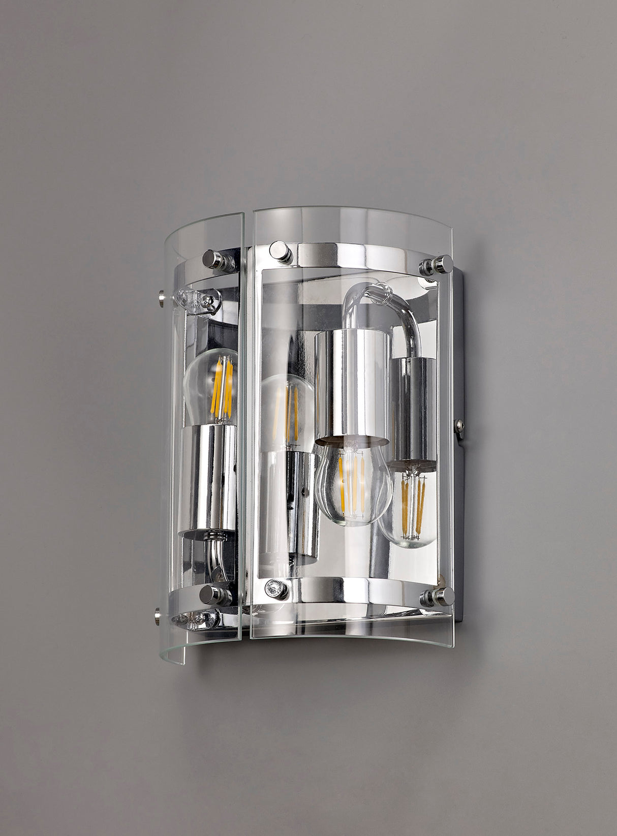 Stuckey Wall Light, 2 Light E27, Polished Chrome