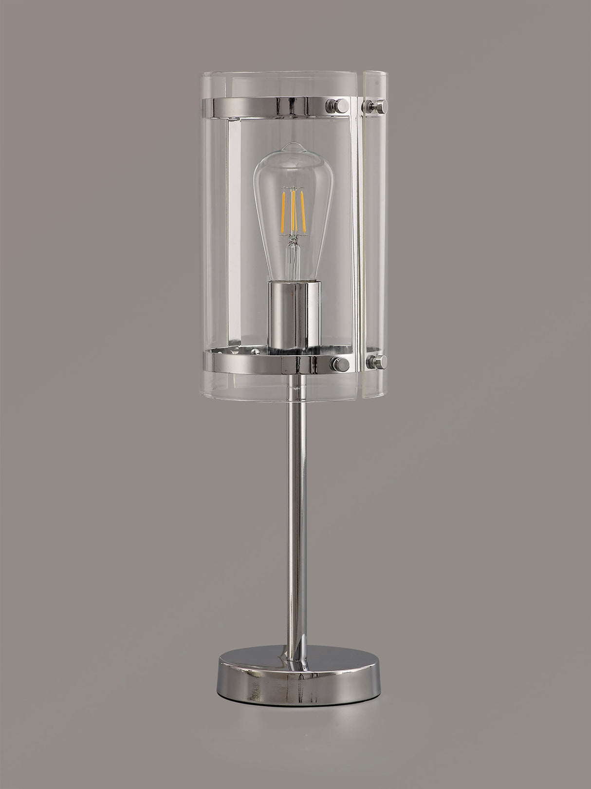 Stuckey Table Lamp, 1 Light E27, Polished Chrome