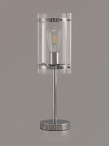 Stuckey Table Lamp, 1 Light E27, Polished Chrome