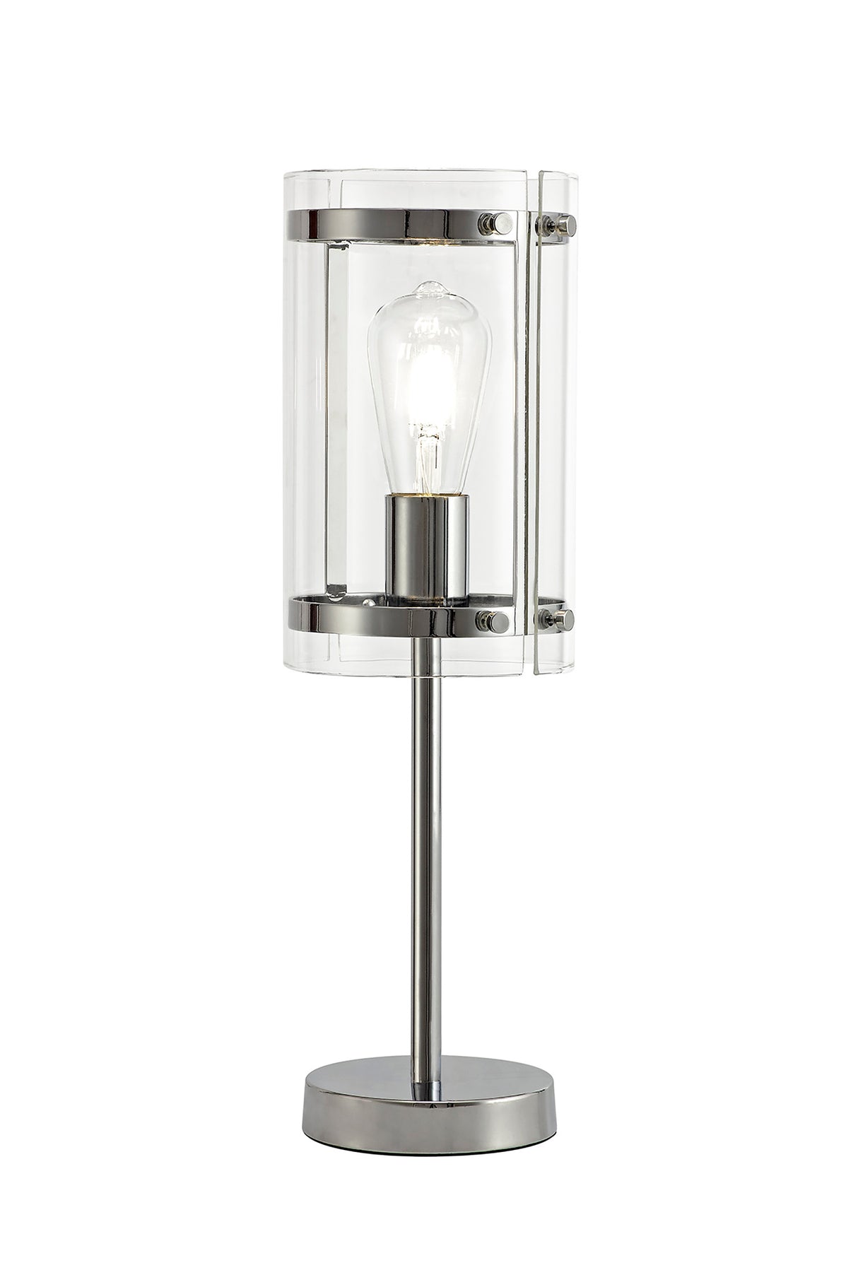 Stuckey Table Lamp, 1 Light E27, Polished Chrome