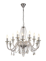 Hawley Chandelier Pendant, 12 Light E14, Polished Chrome/Clear Glass/Crystal, (ITEM REQUIRES CONSTRUCTION/CONNECTION)