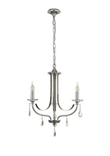 Malone Pendant 3 x E14 Polished Chrome/Satin Nickel/Clear Crystal
