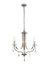 Malone Pendant 3 Light E14 Polished Chrome/Satin Nickel/Clear Crystal