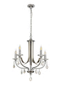 Malone Pendant 5 x E14, Polished Chrome & Satin Nickel/Clear Crystal