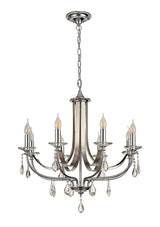 Malone Pendant 8 x E14 Polished Chrome/Satin Nickel/Clear Crystal