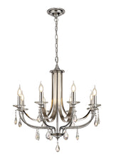 Malone Pendant 8 Light E14 Polished Chrome/Satin Nickel/Clear Crystal