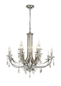 Malone Pendant 12 x E14 Polished Chrome/Satin Nickel/Clear Crystal