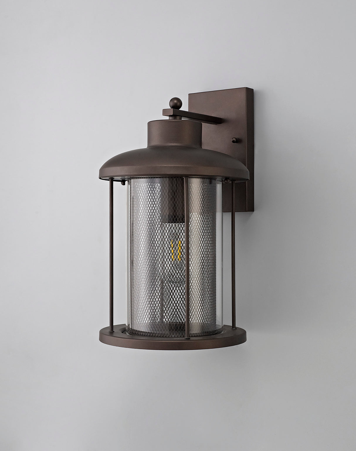 Basey Extra Large Wall Lamp, 1 x E27, Antique Bronze/Clear Glass, IP54, 2yrs Warranty