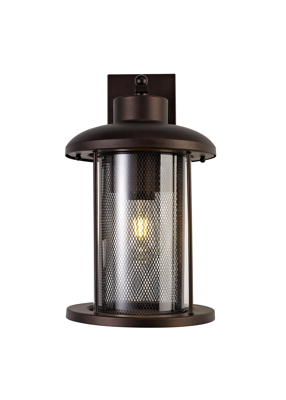 Basey Extra Large Wall Lamp, 1 x E27, Antique Bronze/Clear Glass, IP54, 2yrs Warranty