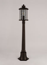 Basey Single Headed Post Lamp, 1 x E27, Antique Bronze/Clear Glass, IP54, 2yrs Warranty