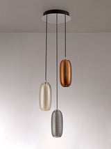 Brady Multiple Pendant, 3 x 6W LED, 4000K, 1620lm, Smoked, Copper & Champagne/Black, 3yrs Warranty