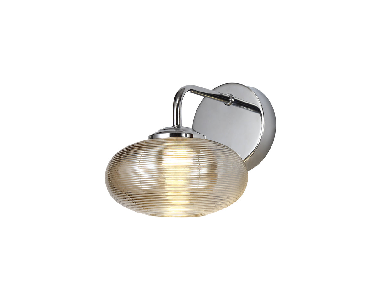 Stronach Wall Lamp Switched, 1 x 8W LED, 4000K, Champagne/Polished Chrome, 3yrs Warranty