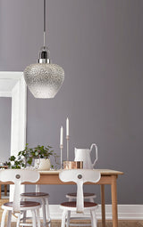Beagrie Pendant, 1 x E27, Black Smoke Plated & Clear/Polished Chrome