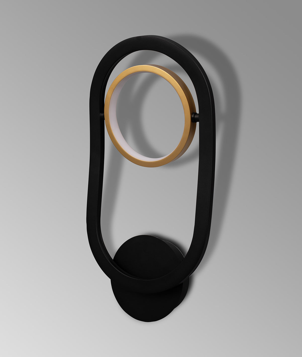 Bertshin Wall Lamp, 1 Ring, 8W LED, 3200K, 440lm, Satin Black / Gold, 3yrs Warranty