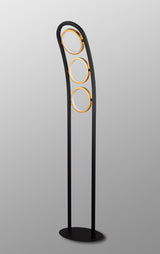 Bertshin Floor Lamp, 3 Ring, 25W LED, 3200K, 1375lm, Satin Black / Gold, 3yrs Warranty