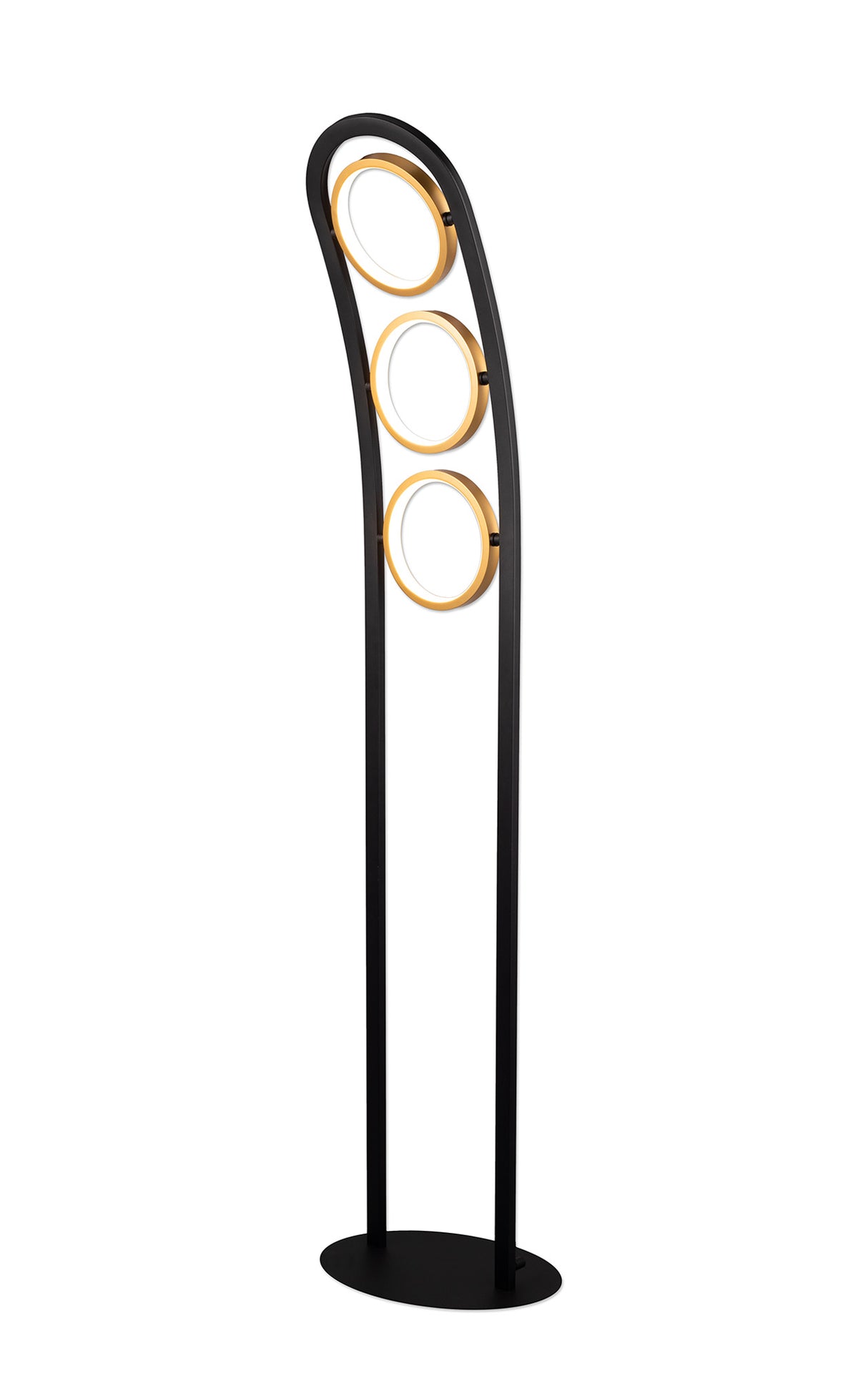 Bertshin Floor Lamp, 3 Ring, 25W LED, 3200K, 1375lm, Satin Black / Gold, 3yrs Warranty