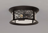 Goodman Flush Ceiling Lamp, 2 xE27, Antique Bronze/Clear Ripple Glass, IP54, 2yrs Warranty