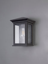 Latham Flush Wall Lamp, 1 x E27, IP54, Anthracite/Clear Seeded Glass, 2yrs Warranty