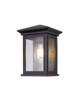 Latham Flush Wall Lamp, 1 x E27, IP54, Anthracite/Clear Seeded Glass, 2yrs Warranty