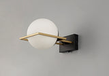 Heslop Wall Lamp Switched, 1 Light E14, Matt Black/Polished Gold