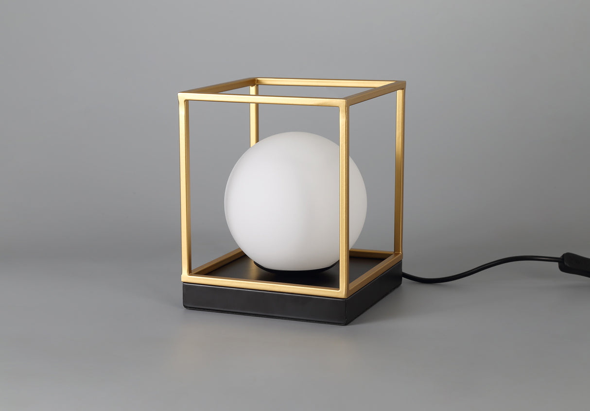 Heslop Table Lamp, 1 Light E14, Matt Black/Painted Gold