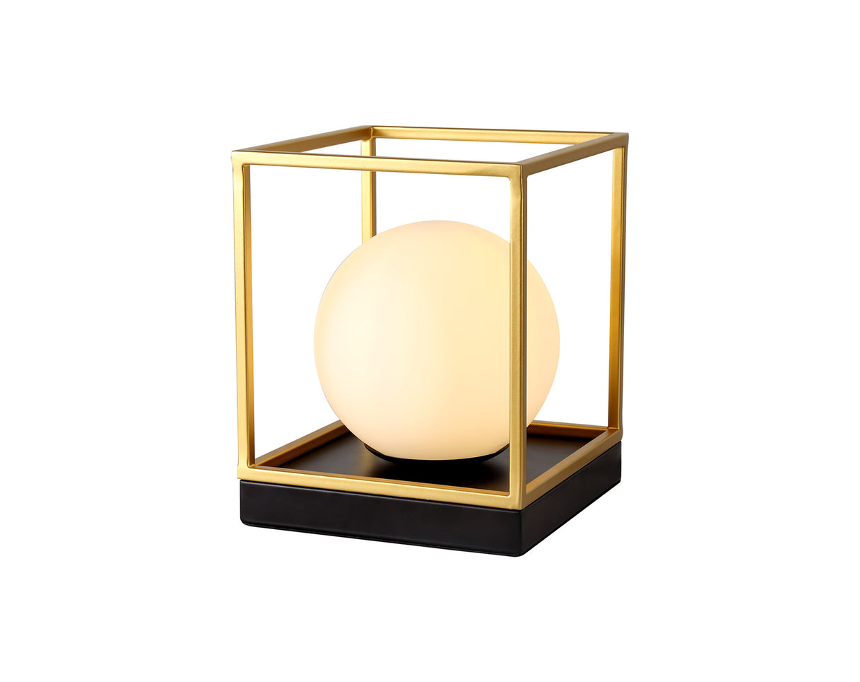 Heslop Table Lamp, 1 Light E14, Matt Black/Painted Gold