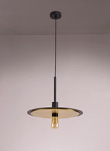 Watts Single 3 In1 Ceiling Flush, Semi Flush & Pendant Light, 1 Light Adjustable E27, Black/Gold