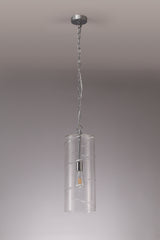 Mulhall Pendant, 1 Light E27, Polished Chrome/Clear