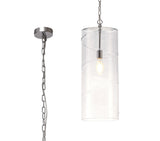 Mulhall Pendant, 1 Light E27, Polished Chrome/Clear